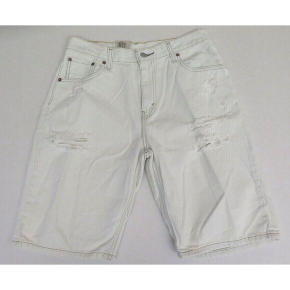 Levi's 569 Men's Sz 30 White Washed Loose Straight Denim Shorts - Picture 1 of 7